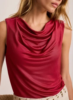 Drape Detail Top T-Shirts|T-Shirts