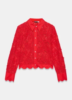 Online Lace Cropped Shirt Shirts & Blouses