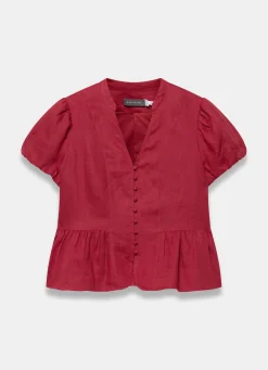 Hot Linen Peplum Top All Tops|Tops