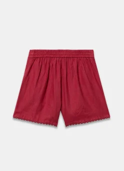 Sale Linen Scallop Hem Shorts Trousers