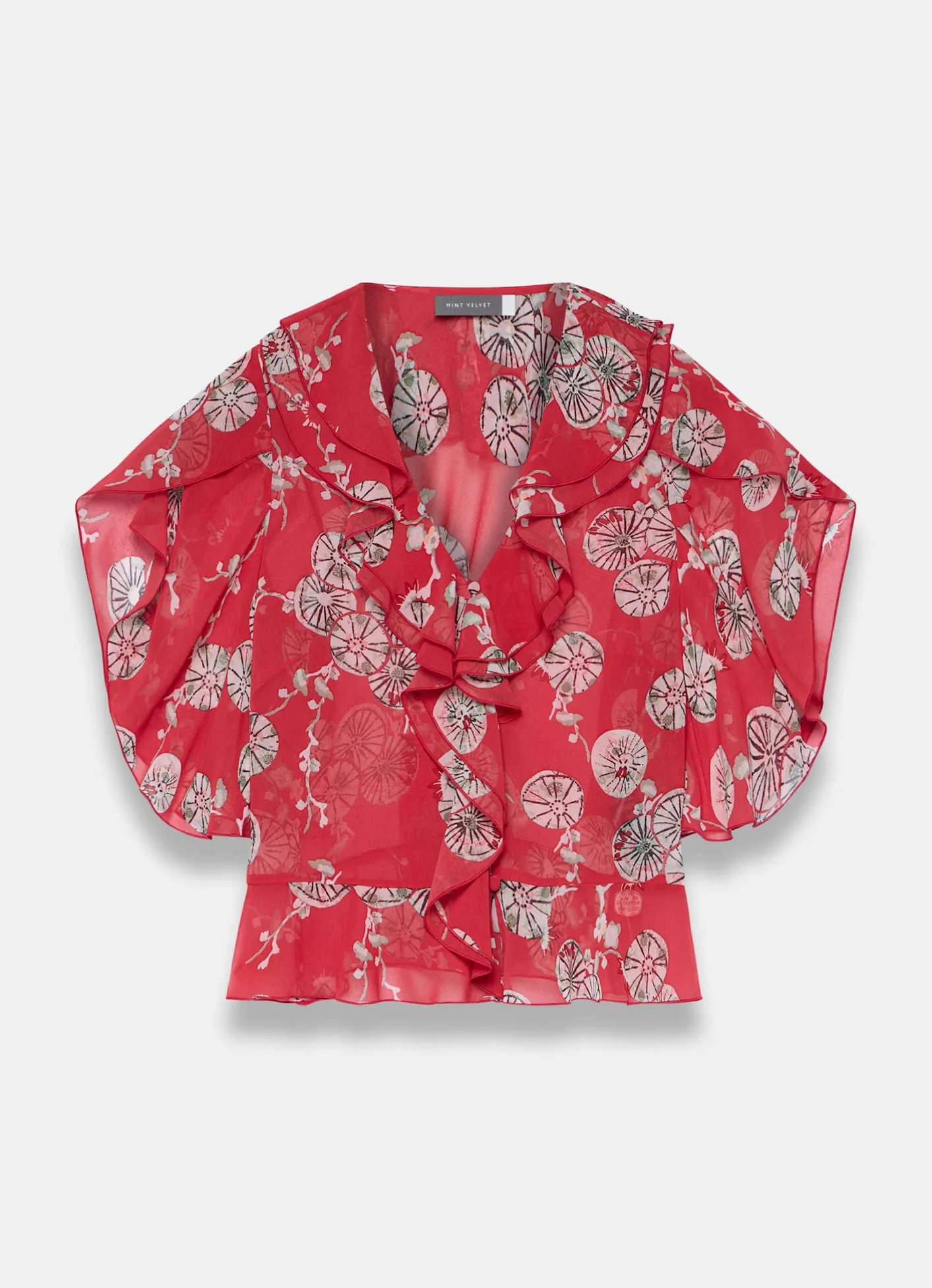 Discount Printed Ruffle Blouse All Tops|Tops