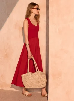 Outlet Scallop Trim Midi Dress Summer Dresses|Midi Dresses