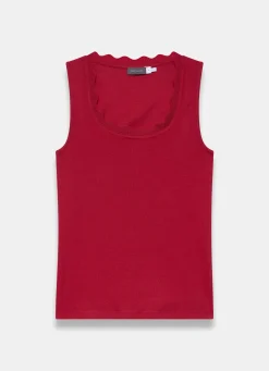 Clearance Scallop Trim Vest Top T-Shirts|T-Shirts