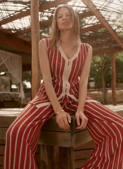 Discount Striped Knit Trousers Trousers