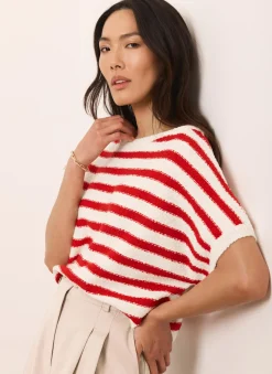 Clearance Striped Textu Knit Top Jumpers|Jumpers & Cardigans