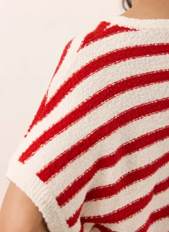 Clearance Striped Textu Knit Top Jumpers|Jumpers & Cardigans