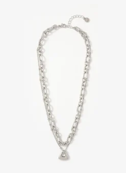 Outlet Tone Double Layered Chain Necklace Jewellery|Jewelry