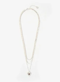 Outlet Tone Layered Heart Necklace Jewellery|Jewelry