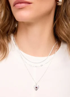 Outlet Tone Layered Heart Necklace Jewellery|Jewelry