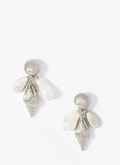 Tone Shell Pearl Drop Earrings Jewellery|Jewelry