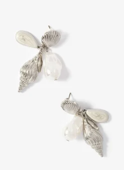Tone Shell Pearl Drop Earrings Jewellery|Jewelry
