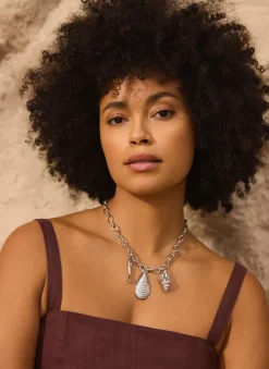 Tone Shell Statement Charm Necklace Jewellery|Jewelry