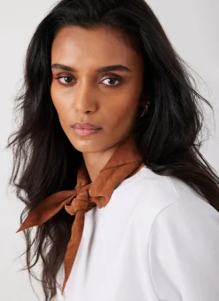 Hot Tan Suede Mini Triangle Neck Scarf Scarves