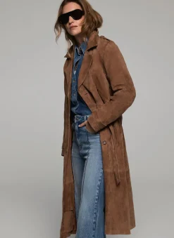 Online Suede Trench Coat Coats|Jackets