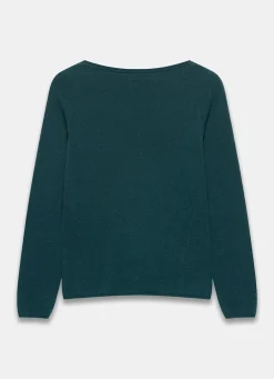 New Teal Cotton Blend Button Detail Jumper Jumpers|Jumpers & Cardigans
