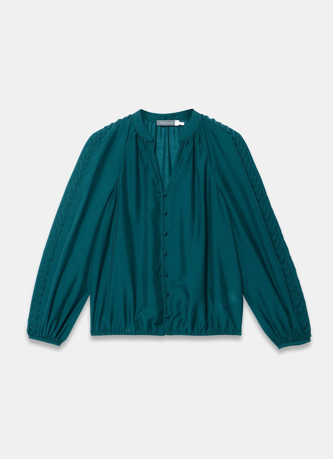 Sale Teal Whipstitch Detail Blouse Shirts & Blouses