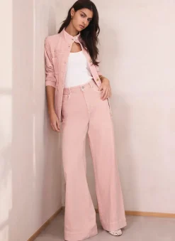 Sale Washed Pink Wide Jeans Wide Leg Jeans