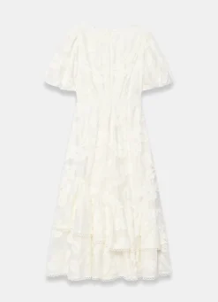 Hot White Cotton Blend Floral Maxi Dress Occasion Dresses|Occasion Dresses