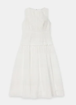 Best White Cotton Broderie Midi Dress Summer Dresses|Midi Dresses
