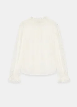 Hot White Cotton Embroidered Blouse Shirts & Blouses