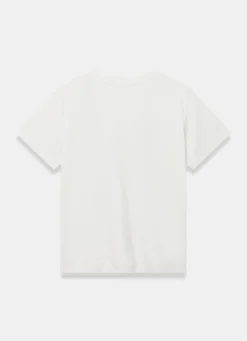 White Cotton Stamp Graphic T-Shirt T-Shirts|T-Shirts