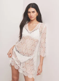 Best White Crochet Beach Mini Dress Summer Dresses|Mini Dresses