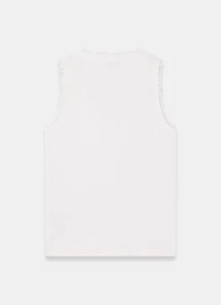 Outlet White Crochet Trim Vest Top T-Shirts|T-Shirts