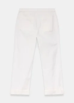 Outlet White Cropped Wide Chino Trousers Wide Leg Trousers|Trousers