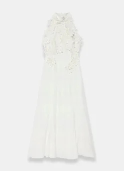 Online White Floral Textured Maxi Dress Occasion Dresses|Occasion Dresses