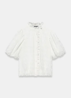 Sale Jacquard Ruffle Blouse All Tops|Tops