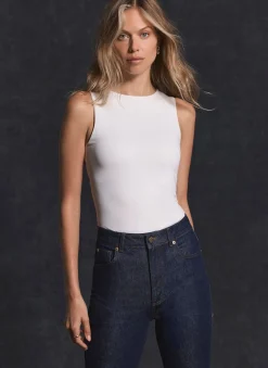 White Layering High Neck Vest T-Shirts|T-Shirts