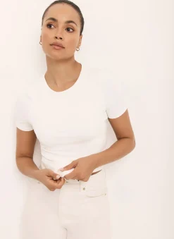 Clearance White Layering Short Sleeve Top Essentials