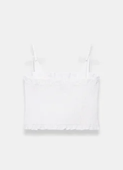 Online White Linen Shirred Top All Tops|Tops