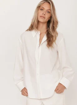 Outlet White Oversized Tailored Shirt Shirts & Blouses