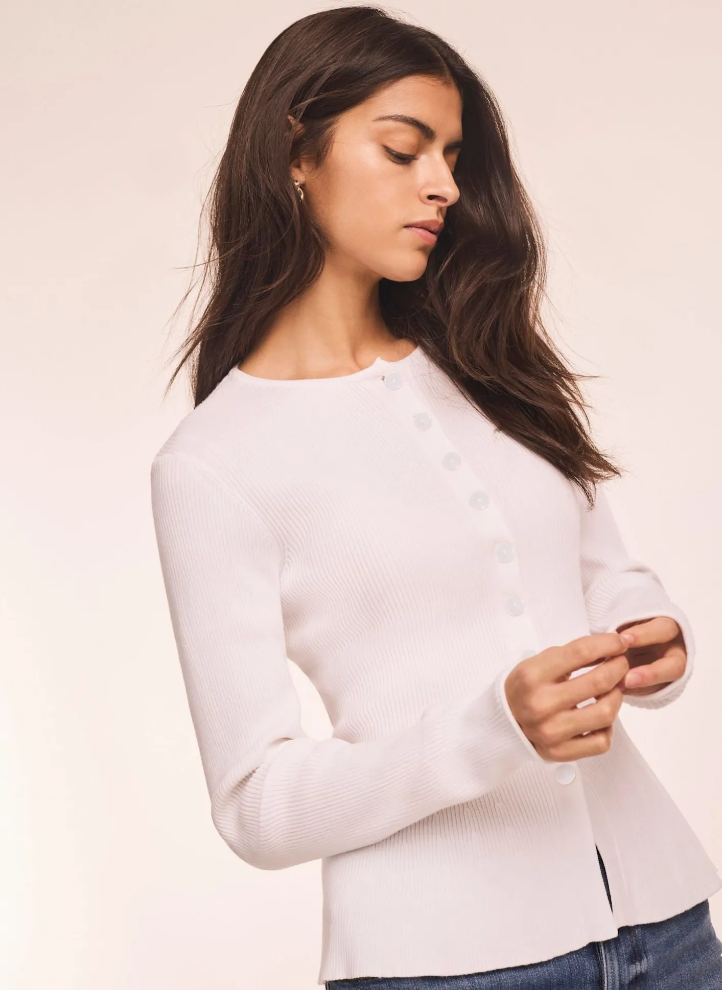 White Peplum Knit Cardigan Cardigans|Jumpers & Cardigans