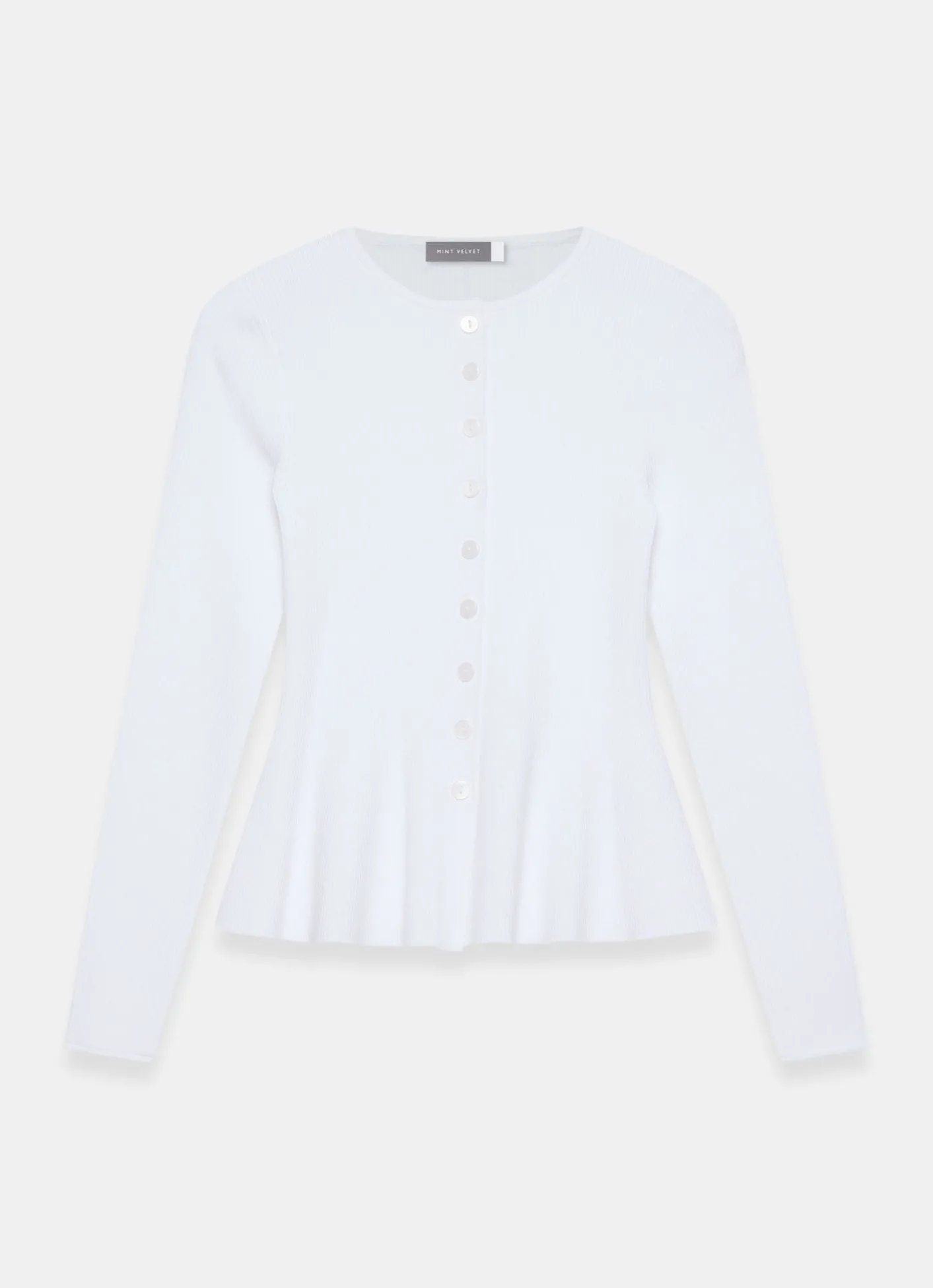 White Peplum Knit Cardigan Cardigans|Jumpers & Cardigans