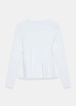 White Peplum Knit Cardigan Cardigans|Jumpers & Cardigans