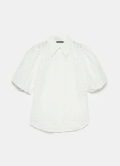 Hot White Petal Detail Shirt Shirts & Blouses