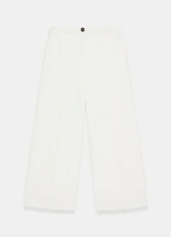 New White Pleated Wide Leg Trousers Wide Leg Trousers|Trousers