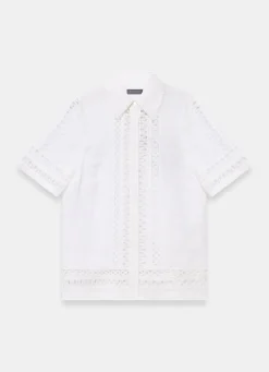 Clearance White Ramie Resort Shirt Shirts & Blouses|All Tops