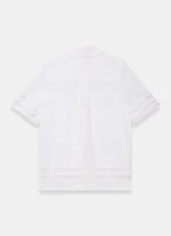 Clearance White Ramie Resort Shirt Shirts & Blouses|All Tops