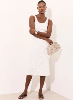 Discount White Sequin Mesh Midi Dress Summer Dresses|Midi Dresses