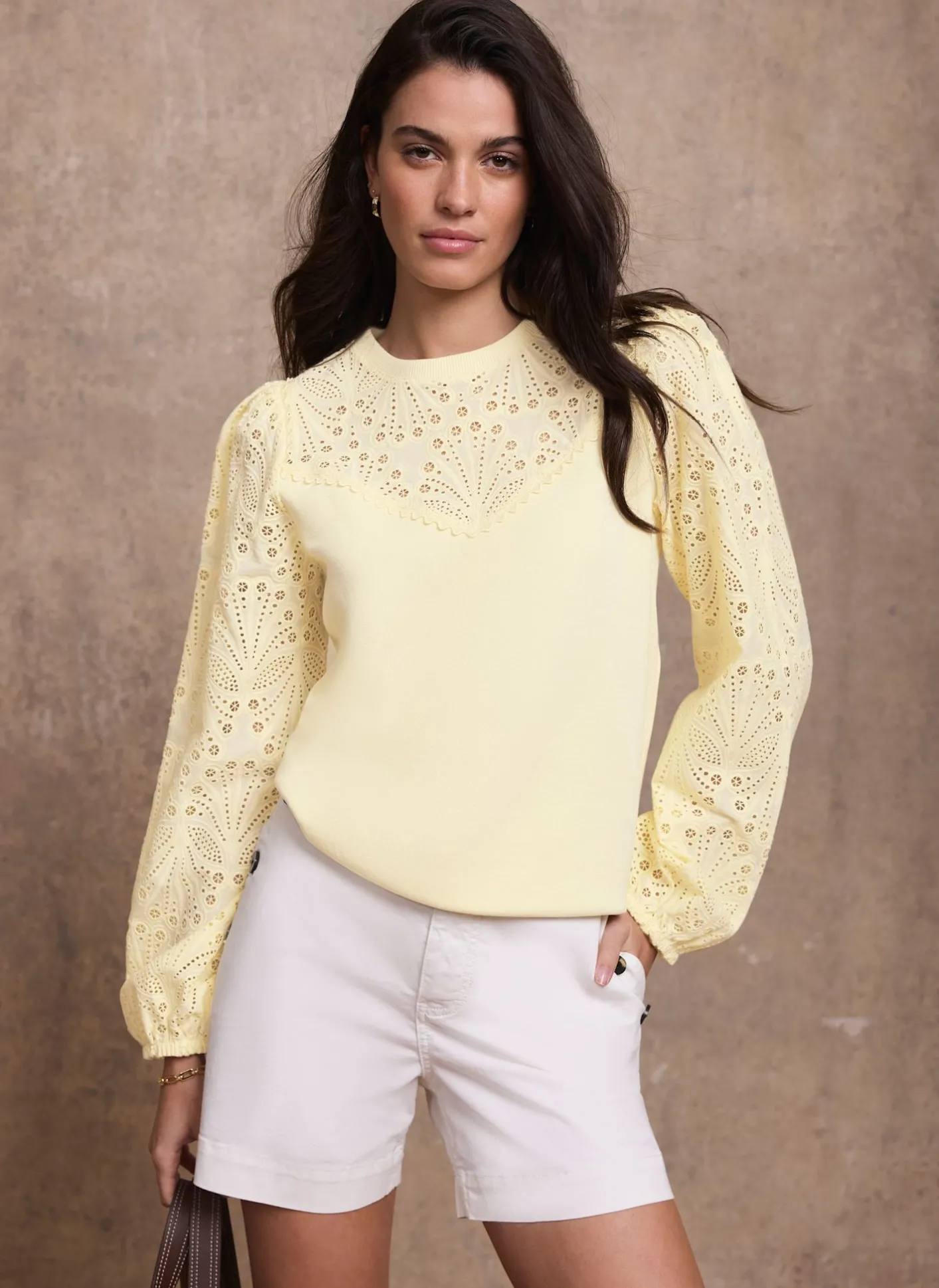 Online Cotton Blend Broderie Sweatshirt Sweatshirts|Sweatshirts