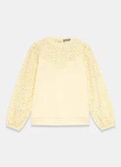 Online Cotton Blend Broderie Sweatshirt Sweatshirts|Sweatshirts