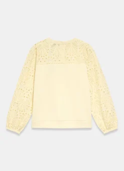 Online Cotton Blend Broderie Sweatshirt Sweatshirts|Sweatshirts