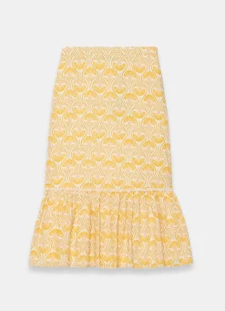 Sale Cotton Floral Print Midi Skirt Midi Skirts|Skirts