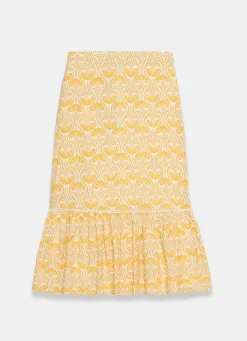 Sale Cotton Floral Print Midi Skirt Midi Skirts|Skirts