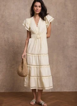 Discount Cotton Ruffle Maxi Dress Summer Dresses|Maxi Dresses