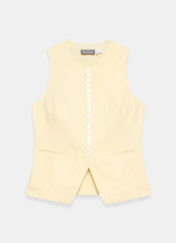 Linen Blend Longline Waistcoat Waistcoats