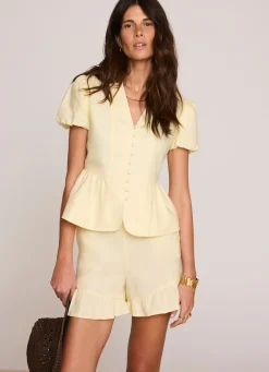 Hot Linen Peplum Top All Tops|Tops
